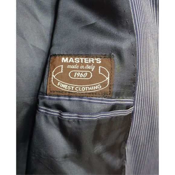 Ariston‎ Blue Pinstripe Blazer Sport Coat Jacket Men's - Picture 7 of 7